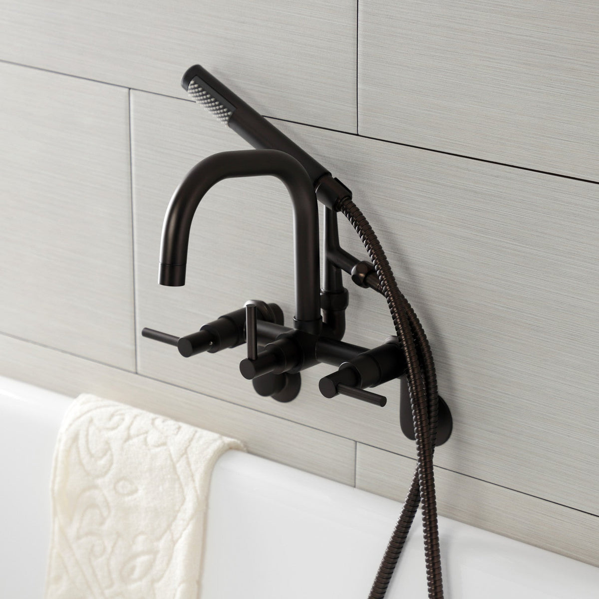 Aqua Vintage Concord Wall Mount Clawfoot Tub Faucet in Oil Rubbed Bronze