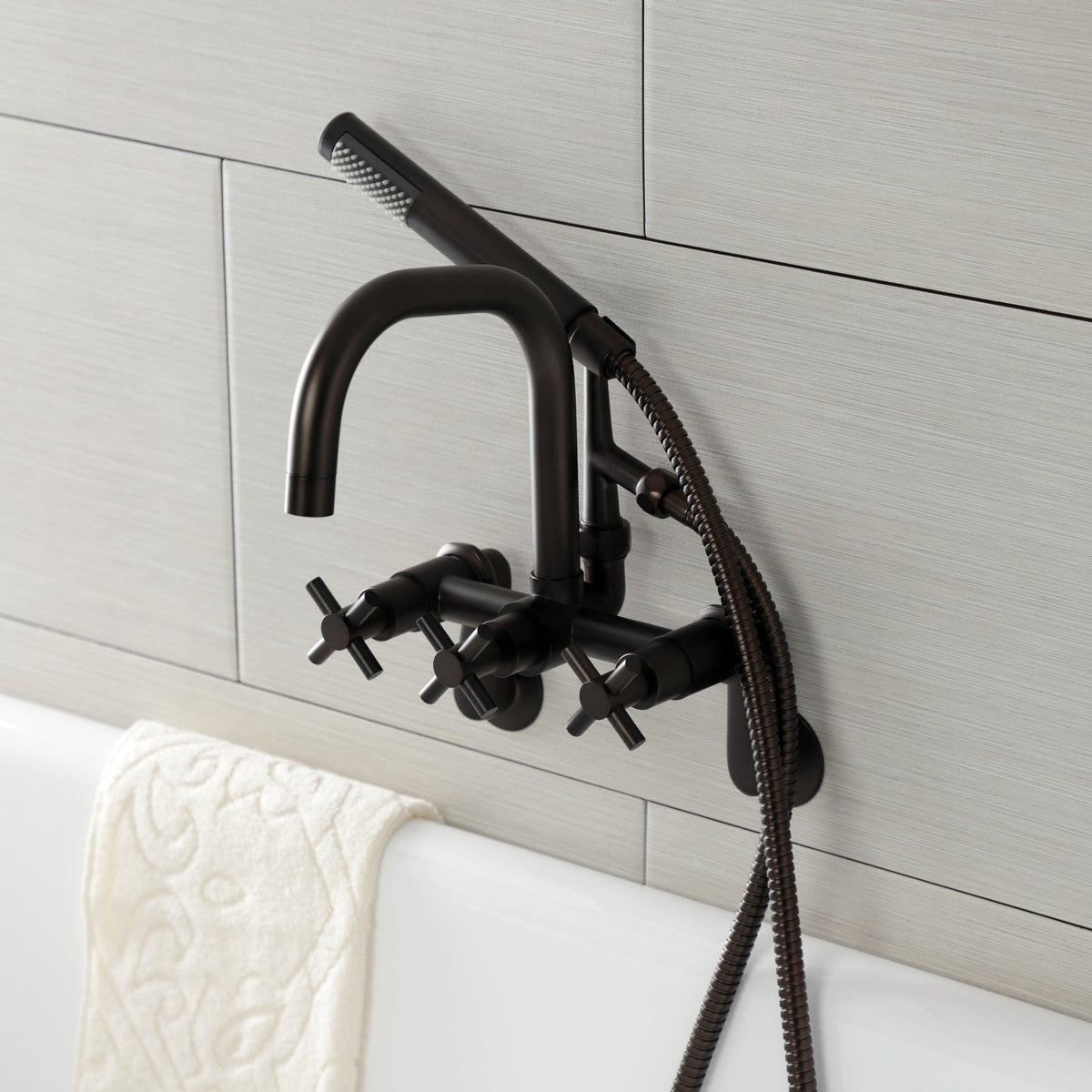 Aqua Vintage Concord Wall Mount Clawfoot Tub Faucet in Oil Rubbed Bronze