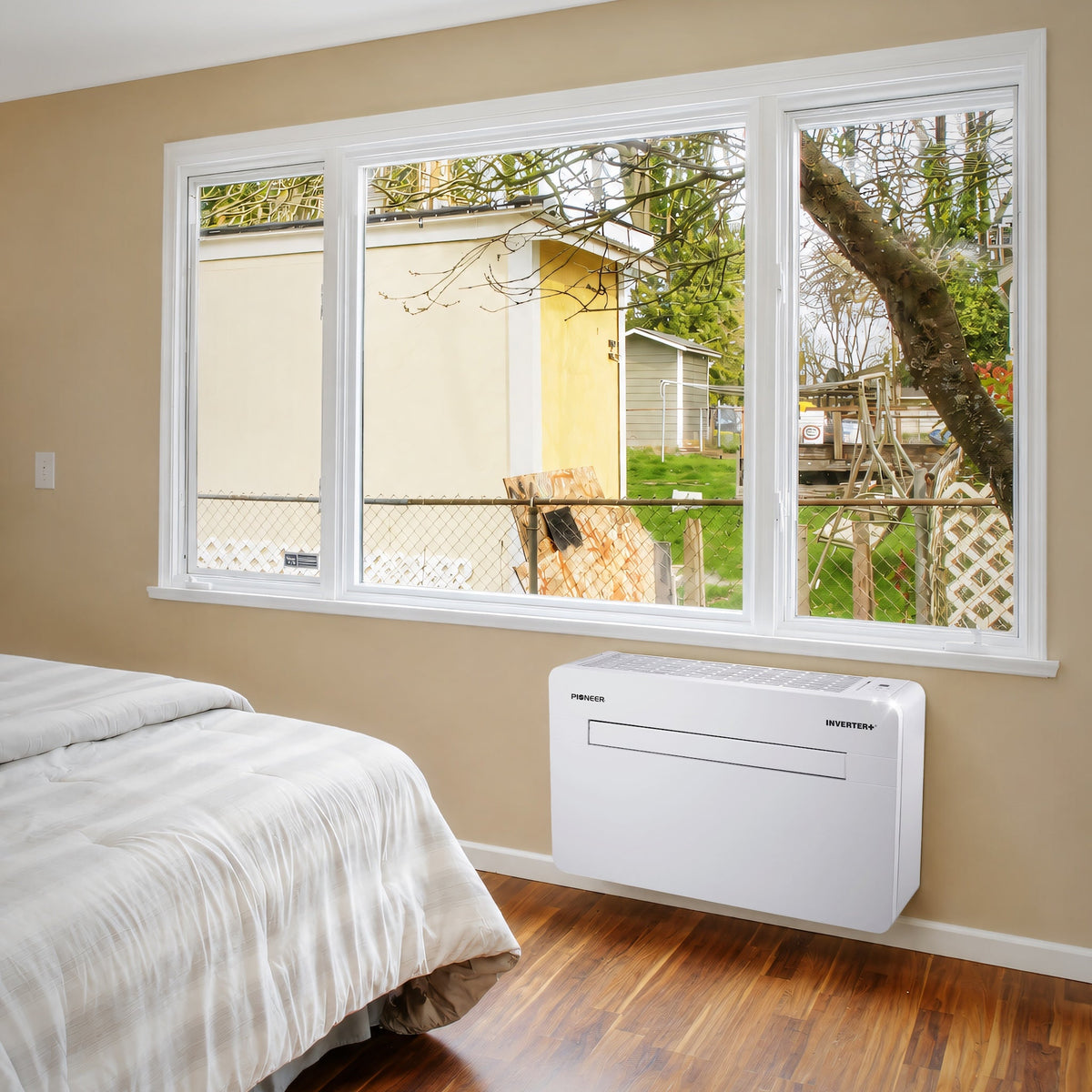 Pioneer 12,000 BTU All-in-One Console Inverter Heat Pump, Through-the-Wall Monoblock Packaged Unit with No Outdoor Condenser, 230V (PYM012GZUI16RD)