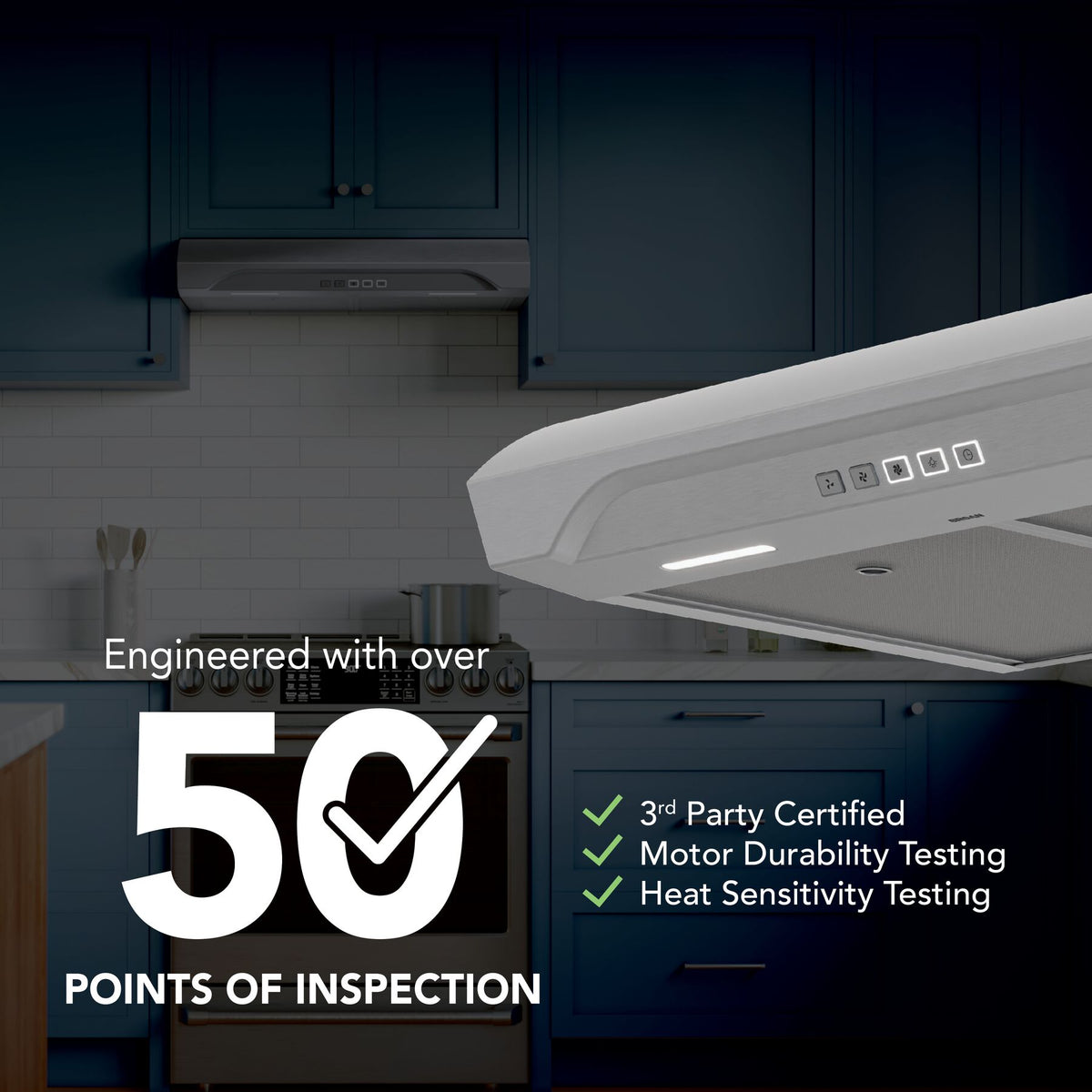 Broan-NuTone Alta 30-Inch 350 CFM 3-Speed Convertible Under Cabinet Range Hood in Stainless Steel (ALT2303SS)