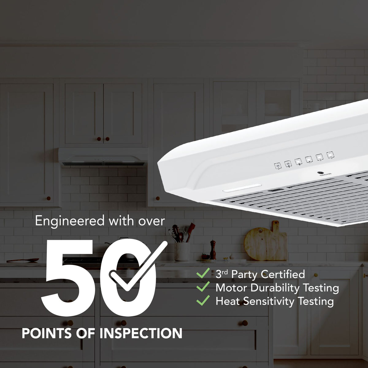 Broan-NuTone Alta 30-Inch 490 CFM 3-Speed Convertible Under Cabinet Range Hood in White (ALT3304WW)