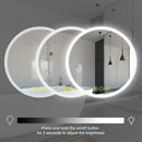 Parrot Uncle SmartReflect Modern Round LED Dimmable Anti-Fog Frameless Bathroom Vanity Mirror