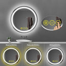 Parrot Uncle SmartShine Contemporary LED Dimmable Round Anti-Fog Backlit Bathroom Vanity Mirror