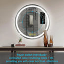 Parrot Uncle SmartShine Contemporary LED Dimmable Round Anti-Fog Backlit Bathroom Vanity Mirror