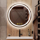Parrot Uncle SmartShine Contemporary LED Dimmable Round Anti-Fog Backlit Bathroom Vanity Mirror
