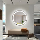 Parrot Uncle SmartShine Contemporary LED Dimmable Round Anti-Fog Backlit Bathroom Vanity Mirror