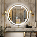 Parrot Uncle SmartShine Contemporary LED Dimmable Round Anti-Fog Backlit Bathroom Vanity Mirror