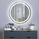Parrot Uncle SmartShine Contemporary LED Dimmable Round Anti-Fog Backlit Bathroom Vanity Mirror