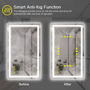 Parrot Uncle GlareGuard Rectangular Anti-Fog Dimmable Backlit LED Bathroom Vanity Mirror