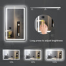 Parrot Uncle GlareGuard Rectangular Anti-Fog Dimmable Backlit LED Bathroom Vanity Mirror