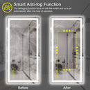 Parrot Uncle GlareGuard Rectangular Anti-Fog Dimmable Backlit LED Bathroom Vanity Mirror