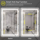 Parrot Uncle GlareGuard Rectangular Anti-Fog Dimmable Backlit LED Bathroom Vanity Mirror