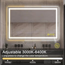 Parrot Uncle GlareGuard Rectangular Anti-Fog Dimmable Backlit LED Bathroom Vanity Mirror