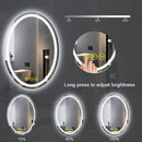 Parrot Uncle SmartReflex Oval LED Mirror Backlit 3000K-6400K Frameless Anti-Fog Dimmable Bathroom/Vanity Mirror