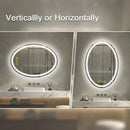 Parrot Uncle SmartReflex Oval LED Mirror Backlit 3000K-6400K Frameless Anti-Fog Dimmable Bathroom/Vanity Mirror