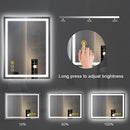 Parrot Uncle GlareGuard Rectangular Anti-Fog Dimmable Backlit LED Bathroom Vanity Mirror