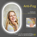 Parrot Uncle BrightView Oval Frameless LED Anti-Fog Dimmable Bathroom Vanity Mirror