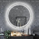 Parrot Uncle Sparkle Vision round 24 in LED Wall-Mounted Frameless Bathroom Vanity Mirror with Anti-Fog,Smart Dimmable and 3 LED Color