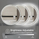 Parrot Uncle Sparkle Vision round 24 in LED Wall-Mounted Frameless Bathroom Vanity Mirror with Anti-Fog,Smart Dimmable and 3 LED Color