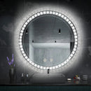 Parrot Uncle Sparkle Vision round 24 in LED Wall-Mounted Frameless Bathroom Vanity Mirror with Anti-Fog,Smart Dimmable and 3 LED Color