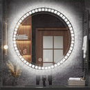 Parrot Uncle Sparkle Vision round 24 in LED Wall-Mounted Frameless Bathroom Vanity Mirror with Anti-Fog,Smart Dimmable and 3 LED Color