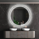 Parrot Uncle Sparkle Vision round 24 in LED Wall-Mounted Frameless Bathroom Vanity Mirror with Anti-Fog,Smart Dimmable and 3 LED Color