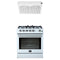 Forno 2-Piece Appliance Package - 30-Inch Gas Range & Under Cabinet Range Hood in White with Stainless Steel Trim