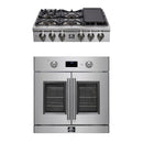 Forno 2-Piece Appliance Package - 36-Inch Spezia Gas Rangetop & French Door Wall Oven in Stainless Steel