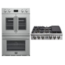Forno 2-Piece Appliance Package - 36-Inch Spezia Gas Rangetop & French Door Double Wall Oven in Stainless Steel