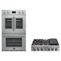 Forno 2-Piece Appliance Package - 36-Inch Spezia Gas Rangetop & French Door Double Wall Oven in Stainless Steel