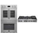 Forno 2-Piece Appliance Package - 48-Inch Spezia Gas Rangetop & French Door Double Wall Oven in Stainless Steel