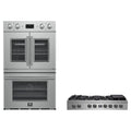 Forno 2-Piece Appliance Package - 48-Inch Spezia Gas Rangetop & French Door Double Wall Oven in Stainless Steel