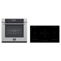 Forno 2-Piece Appliance Package - 36-Inch Ornonzo Induction Cooktop & Villarosa Electric Wall Oven in Stainless Steel