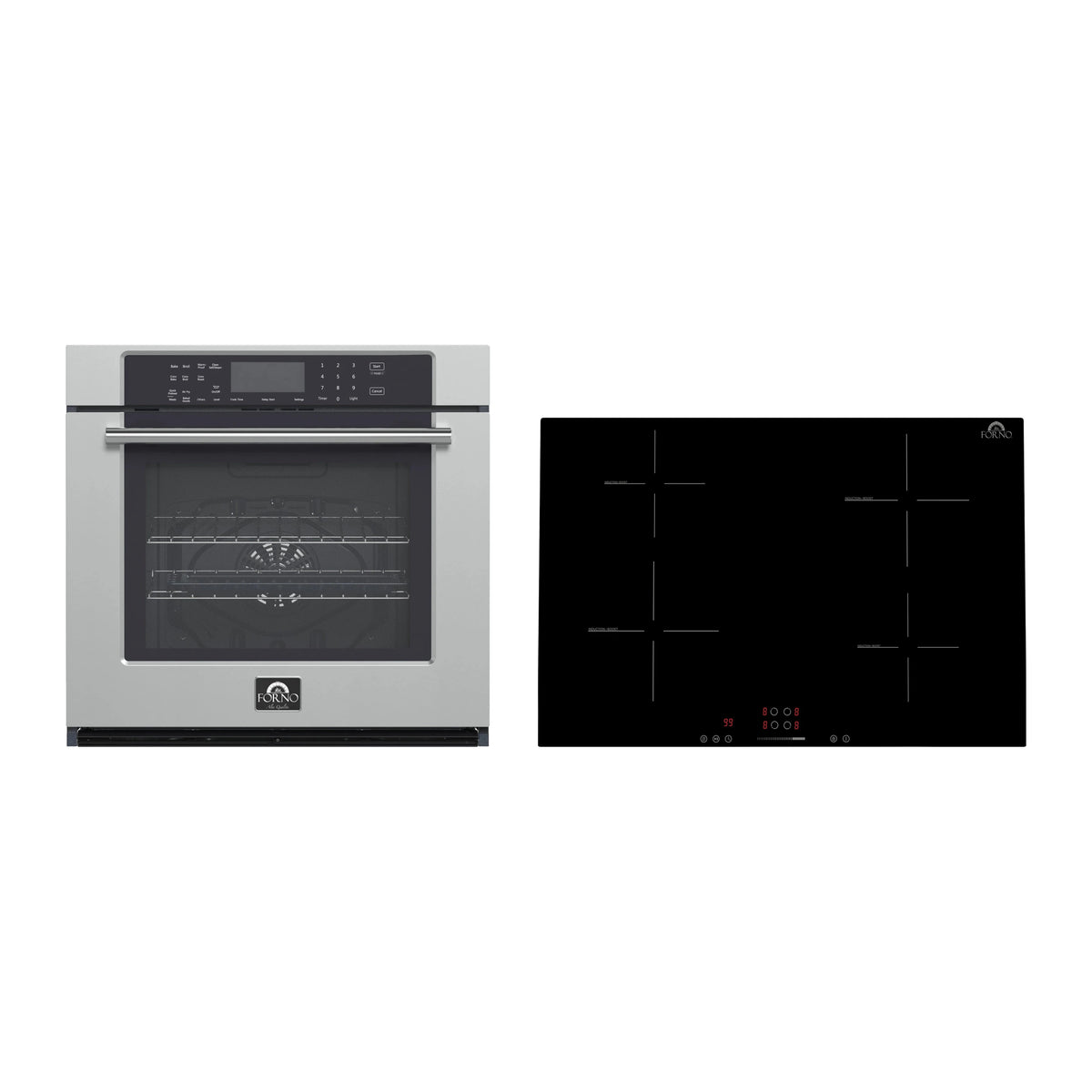 Forno 2-Piece Appliance Package - 30-Inch Parco Induction Cooktop & Villarosa Electric Wall Oven in Stainless Steel