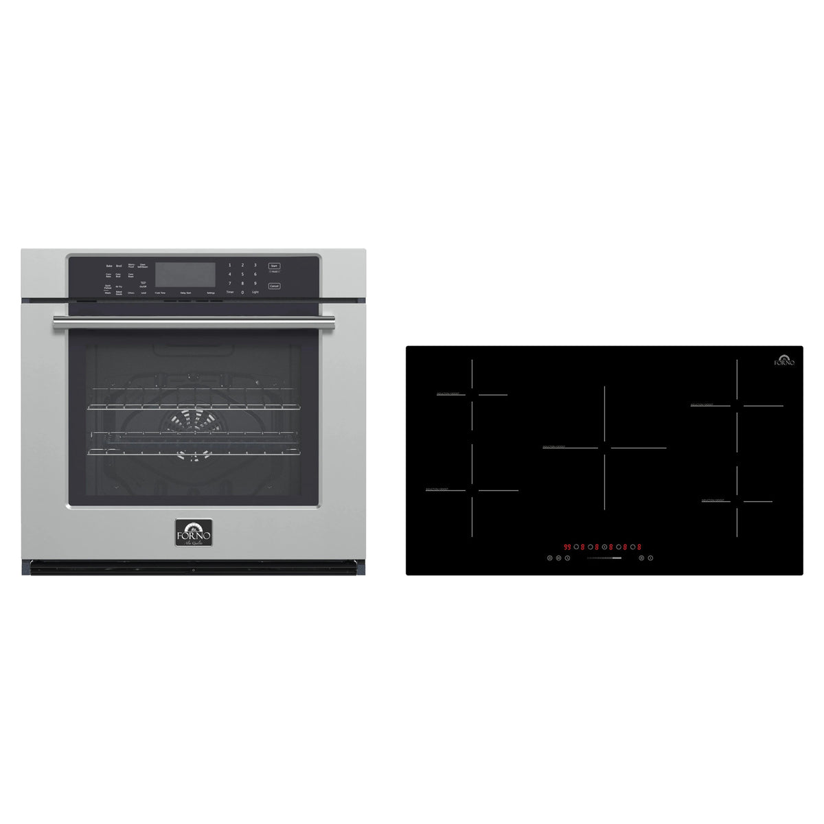 Forno 2-Piece Appliance Package - 36-Inch Parco Induction Cooktop & Villarosa Electric Wall Oven in Stainless Steel