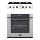 Forno 2-Piece Appliance Package - 36-Inch Lseo Gas Rangetop & Wall Oven in Stainless Steel