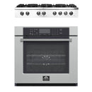 Forno 2-Piece Appliance Package - 48-Inch Lseo Gas Rangetop & Wall Oven in Stainless Steel