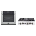 Forno 2-Piece Appliance Package - 30-Inch Spezia Gas Rangetop & Villarosa Electric Wall Oven in Stainless Steel