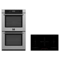 Forno 2-Piece Appliance Package - 36-Inch Ornonzo Induction Cooktop & Villarosa Double Electric Wall Oven in Stainless Steel