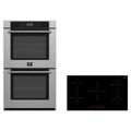 Forno 2-Piece Appliance Package - 36-Inch Parco Induction Cooktop & Villarosa Double Electric Wall Oven in Stainless Steel