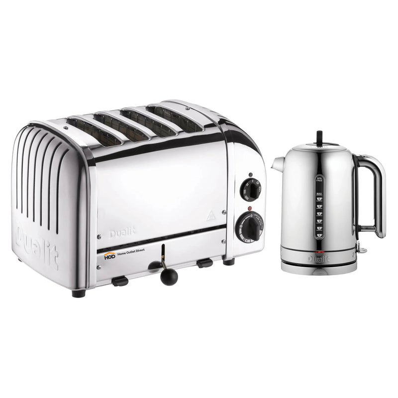 Dualit Small Appliance Package with 4-Slice Toaster and Kettle in Polished Chrome