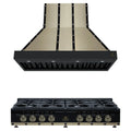 Forno 2-Piece Appliance Package - 48-Inch Ambassador Gas Cooktop & Wall Mount Range Hood in Black