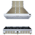 Forno 2-Piece Appliance Package - 48-Inch Ambassador Gas Cooktop & Wall Mount Range Hood in White