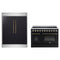 Forno 2-Piece Appliance Package - 48-Inch Electric Range & 60-Inch Refrigerator in Black with Antique Brass Trim