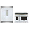 Forno 2-Piece Appliance Package - 48-Inch Electric Range & 60-Inch Refrigerator in White with Antique Brass Trim