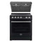 Forno Espresso 2-Piece Appliance Package - 30-Inch Electric Range with 5.0 Cu.Ft. Electric Oven and Under Cabinet Range Hood in Black with Stainless Steel Trim