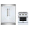 Forno 2-Piece Appliance Package - 30-Inch Electric Range & 60-Inch Refrigerator in White with Antique Brass Trim