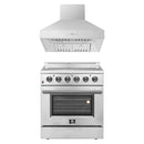 Forno 2-Piece Appliance Package - 30-Inch Electric Range and Wall Mount Range Hood in Stainless Steel