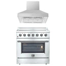 Forno 2-Piece Appliance Package - 36-Inch Electric Range and Wall Mount Range Hood in Stainless Steel