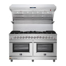 Forno 2-Piece Appliance Package - 60-Inch Dual Fuel Range and Wall Mount Range Hood in Stainless Steel